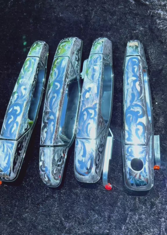 Door handles hand made engraved 07-13 / choose the quantity!