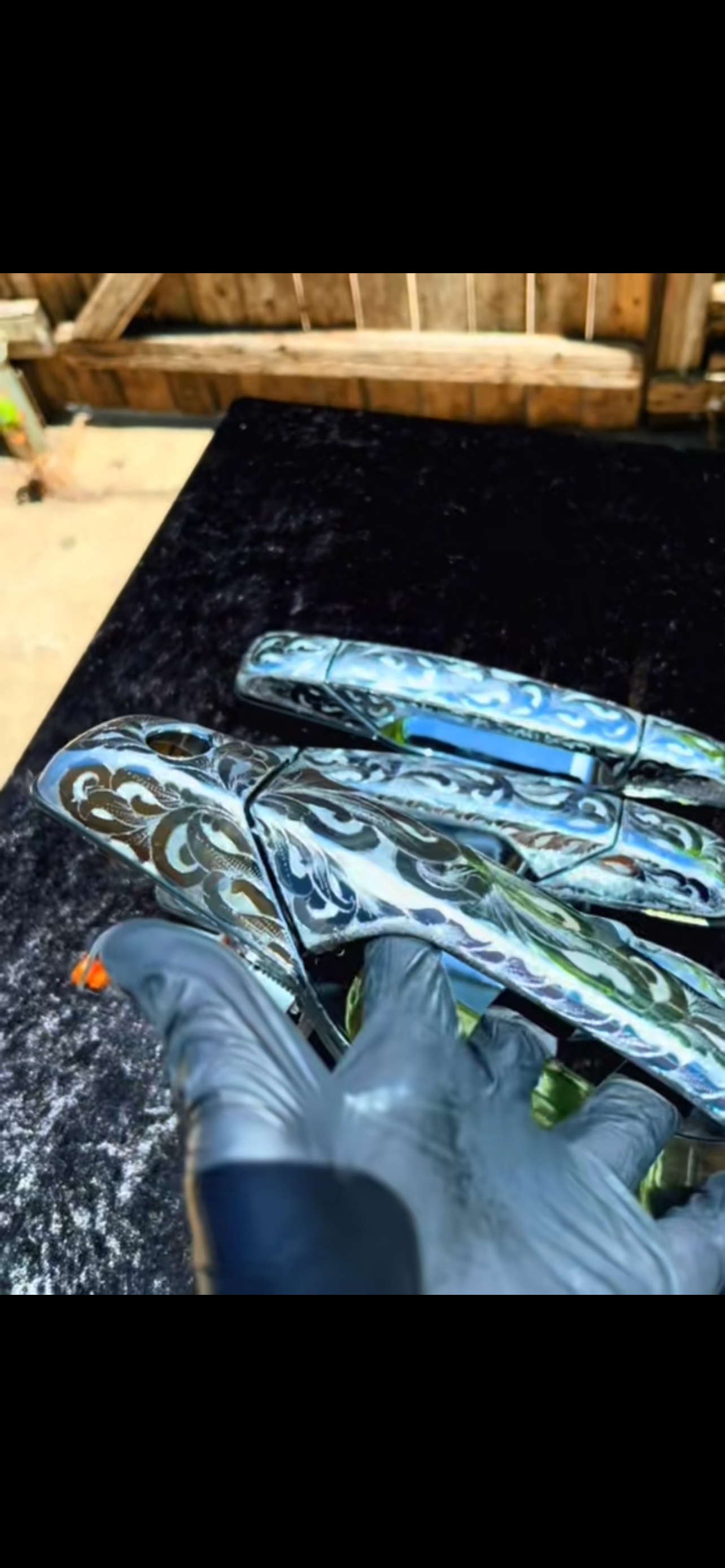 Door handles hand made engraved 07-13 / choose the quantity!