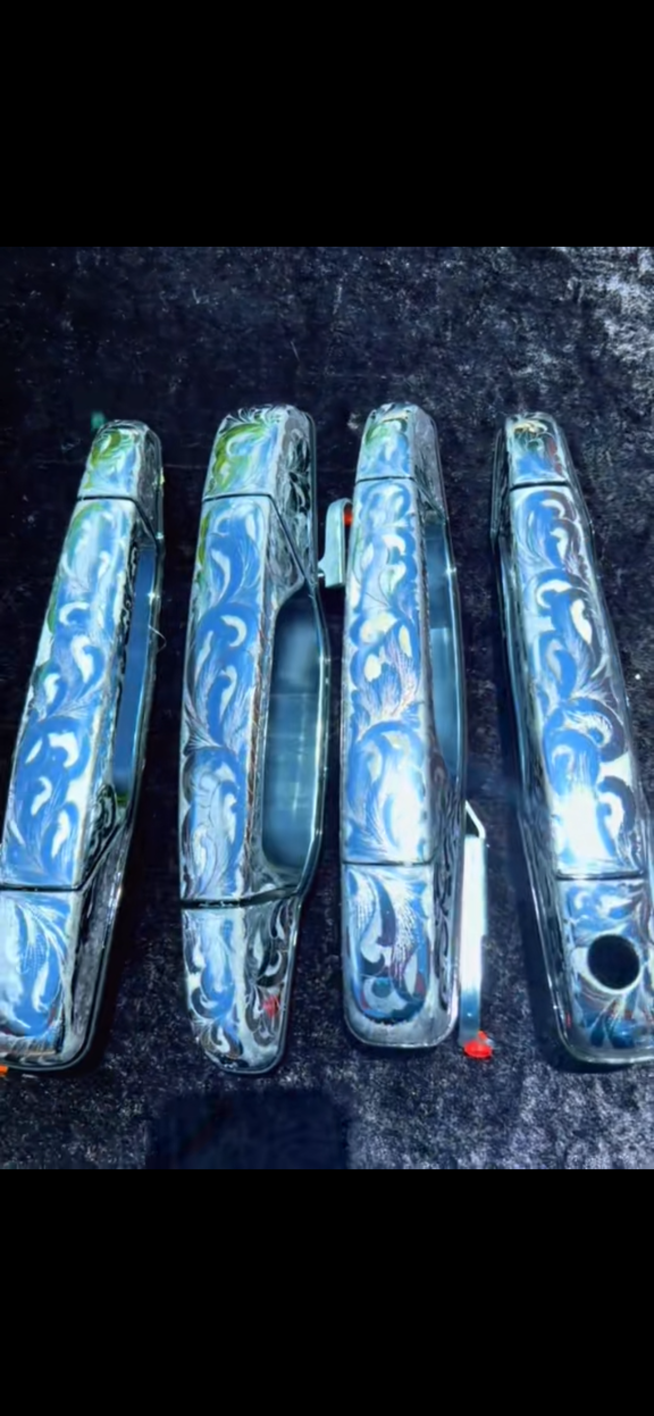 Door handles hand made engraved 07-13 / choose the quantity!