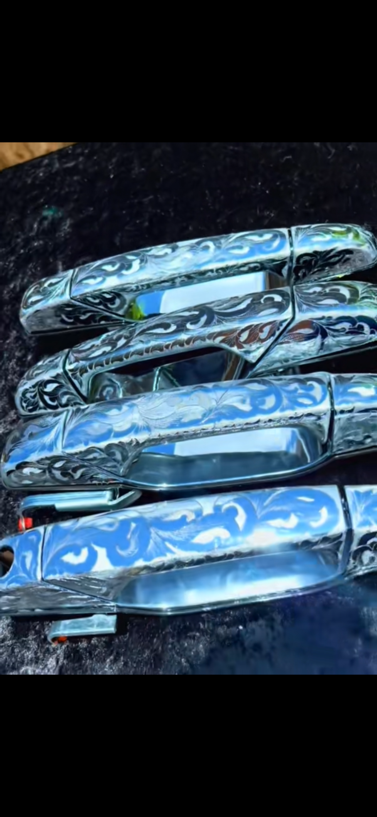 Door handles hand made engraved 07-13 / choose the quantity!