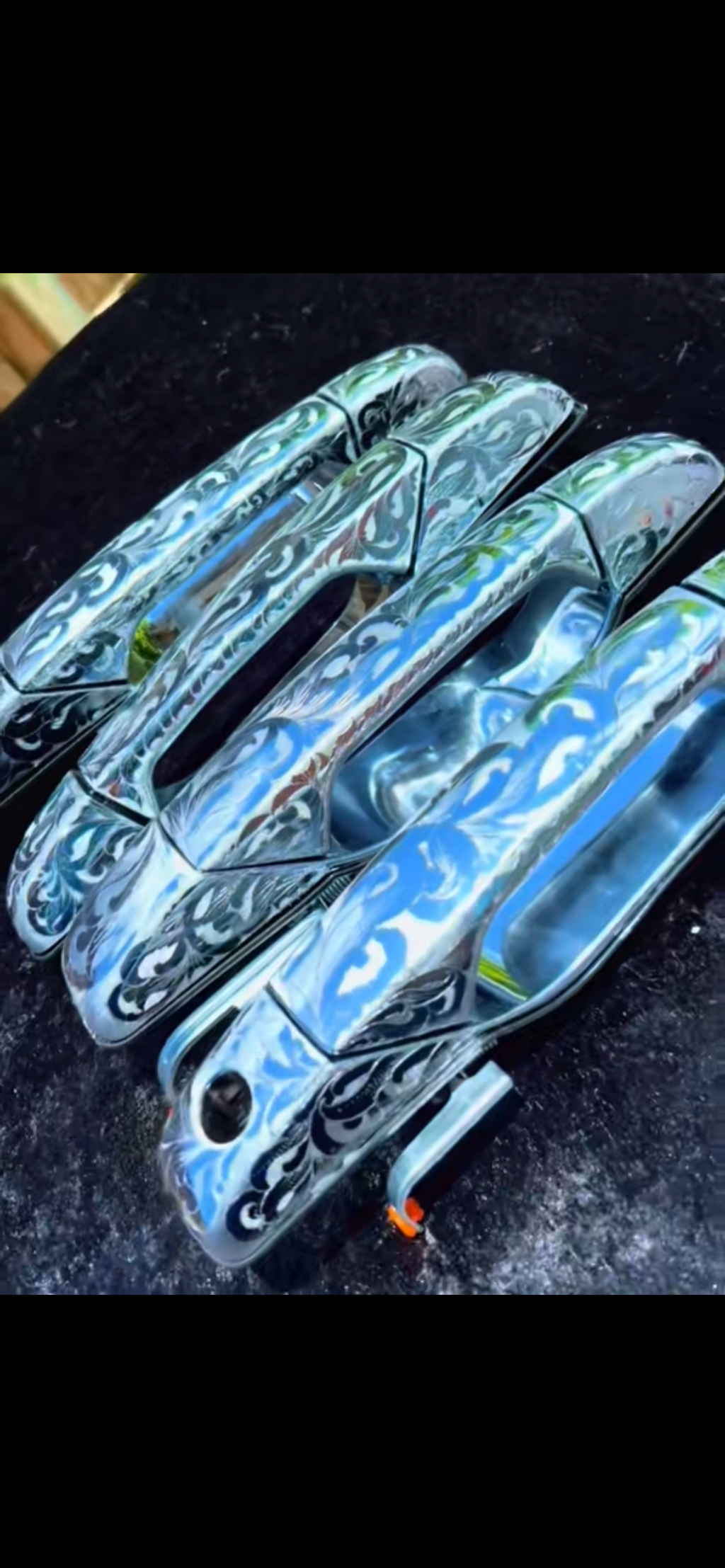 Door handles hand made engraved 07-13 / choose the quantity!