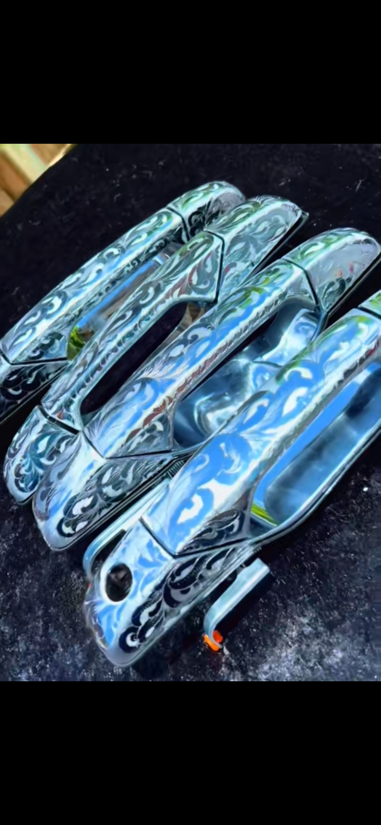 Door handles hand made engraved 07-13 / choose the quantity!