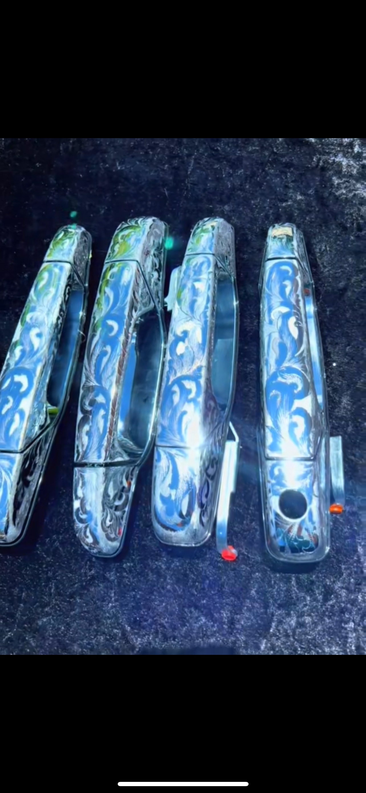 Door handles hand made engraved 07-13 / choose the quantity!