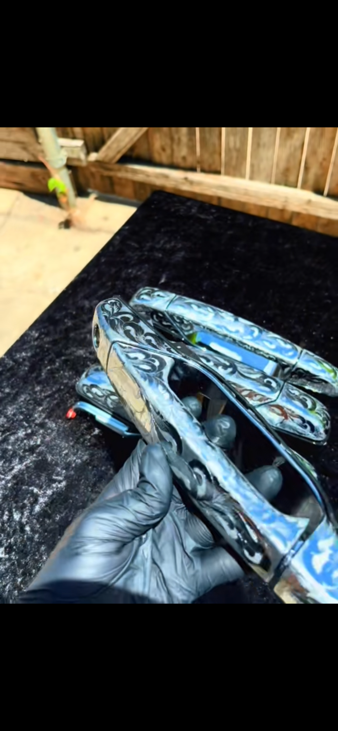 Door handles hand made engraved 07-13 / choose the quantity!