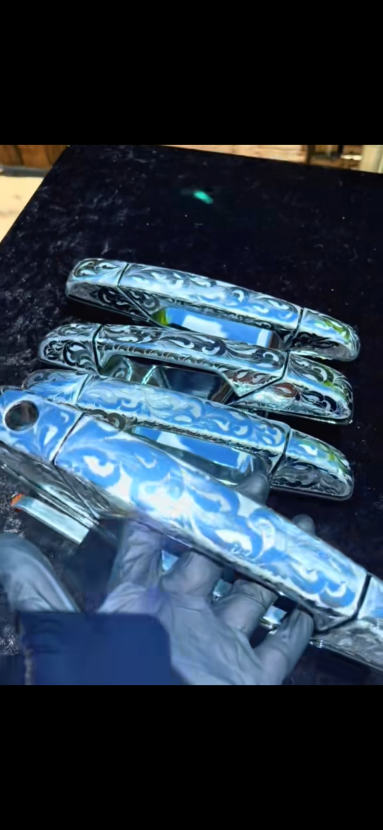 Door handles hand made engraved 07-13 / choose the quantity!