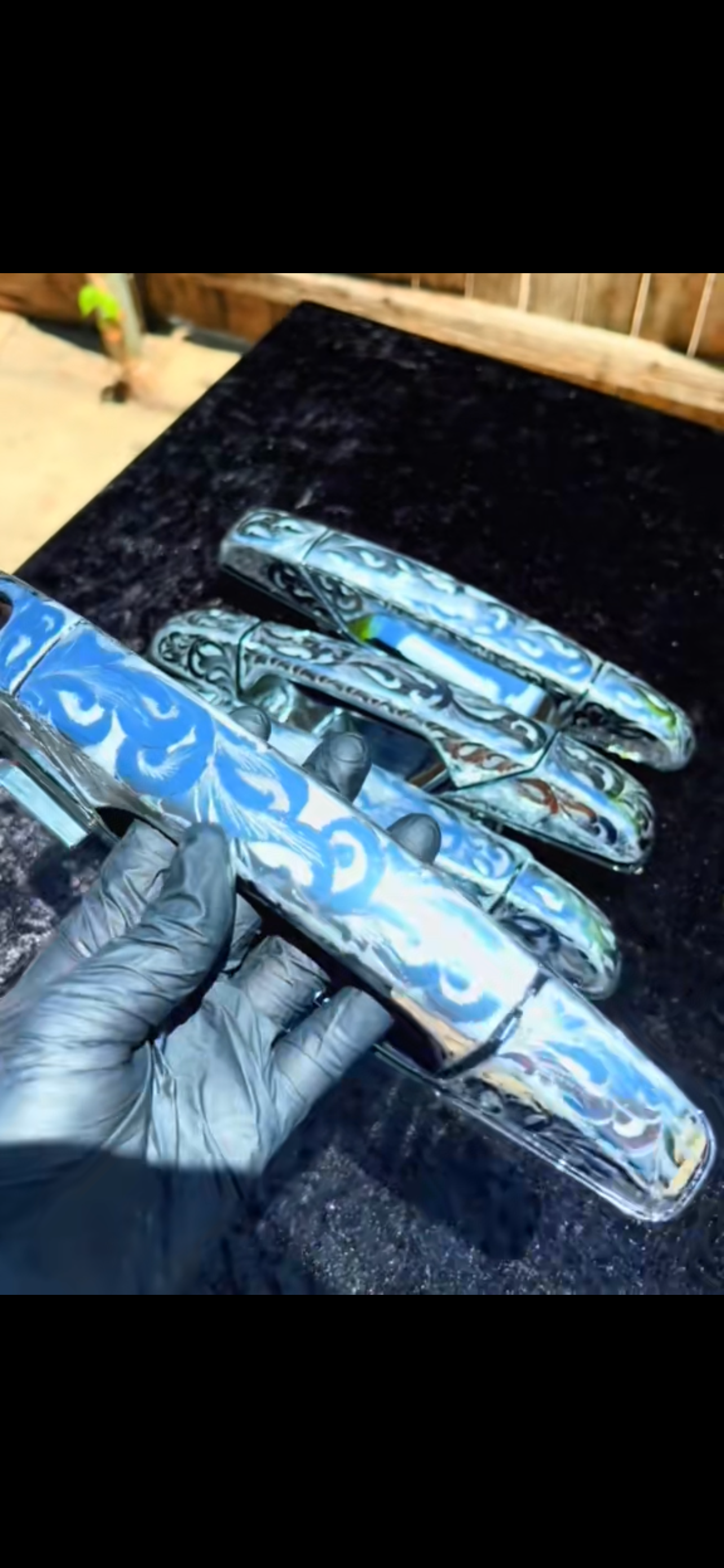 Door handles hand made engraved 07-13 / choose the quantity!