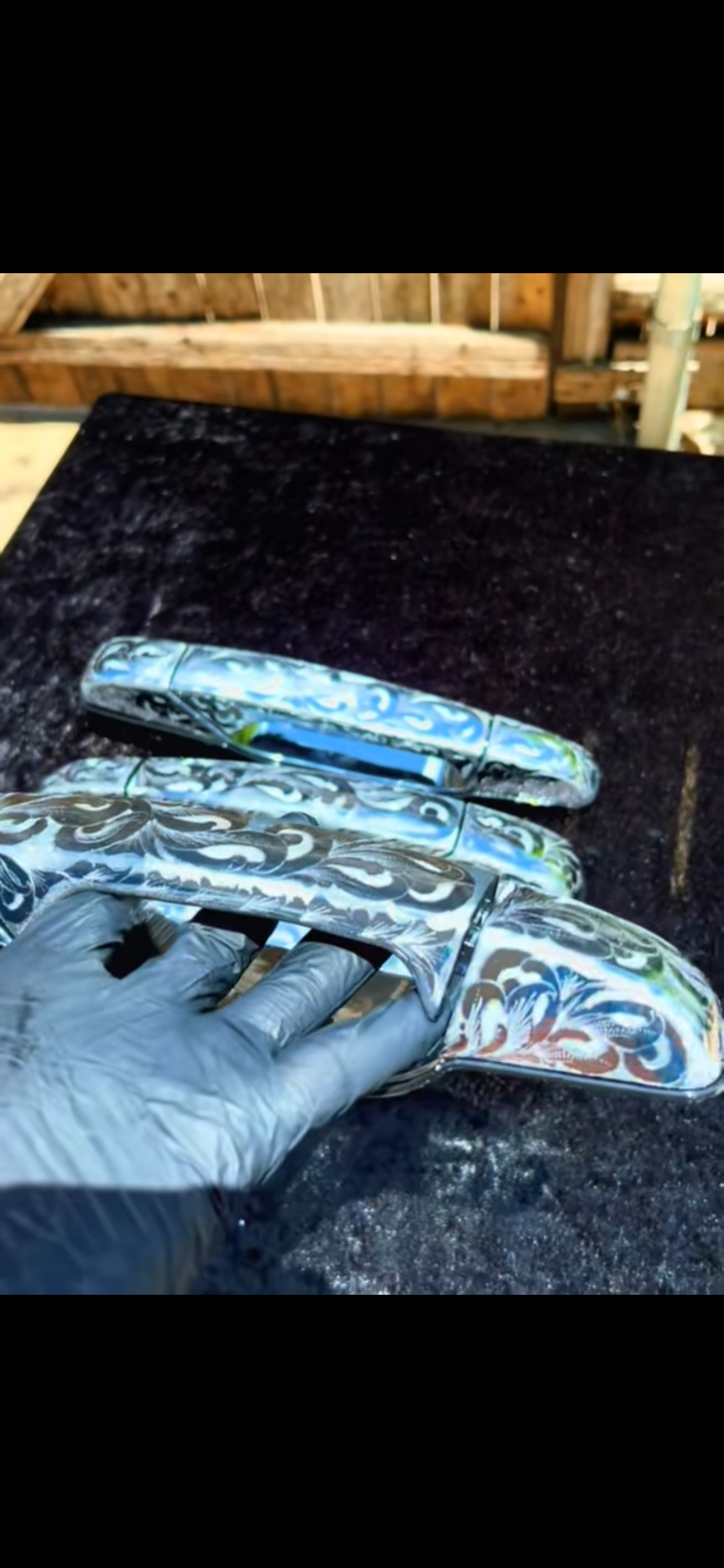 Door handles hand made engraved 07-13 / choose the quantity!