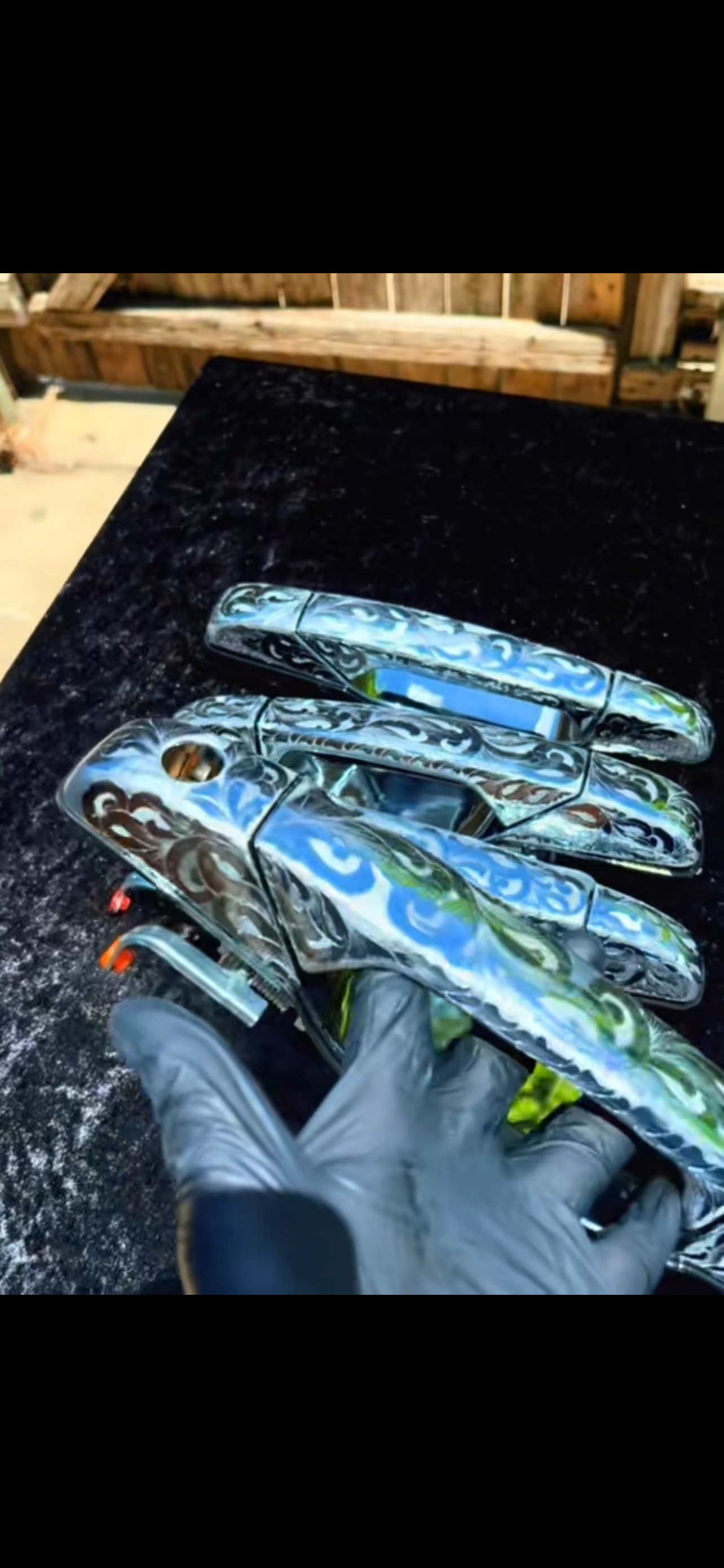 Door handles hand made engraved 07-13 / choose the quantity!