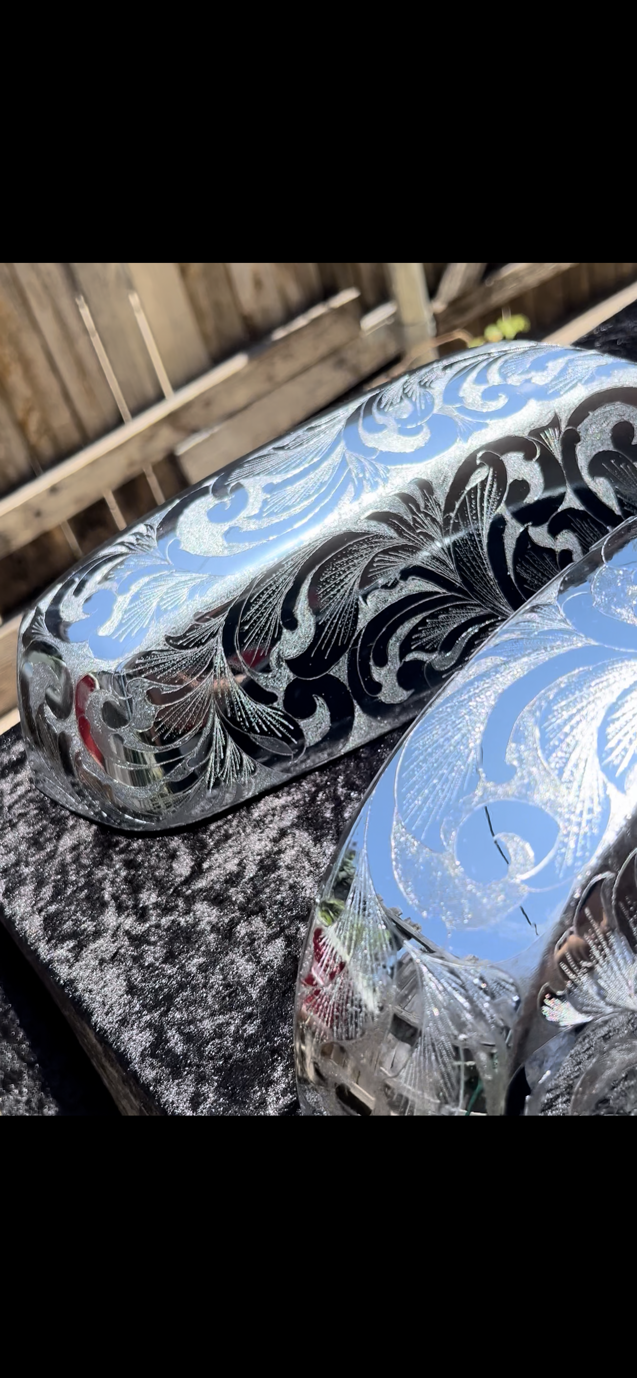 2 pcs Mirror cap Hand made engraved 07-13/14-18! Choose the year !