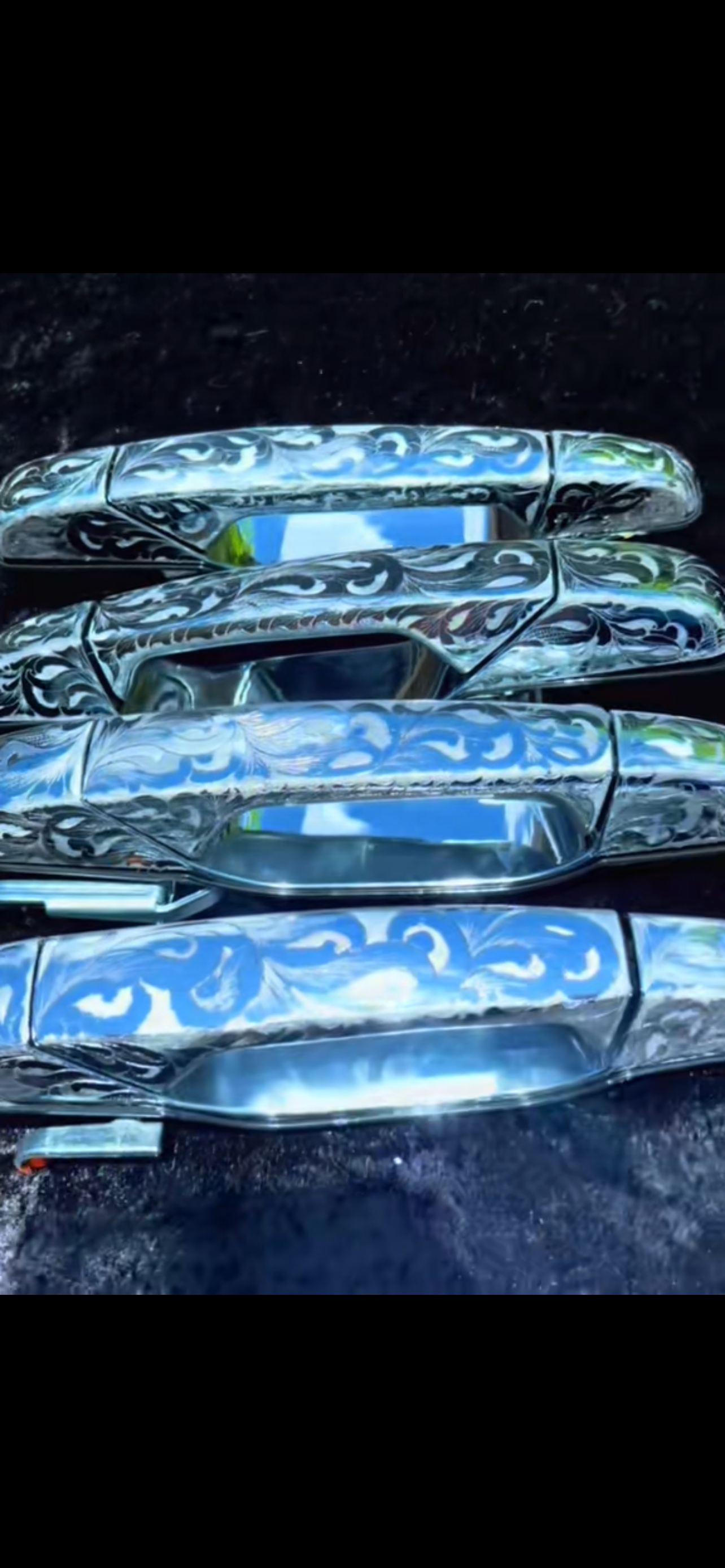 Door handles hand made engraved 07-13 / choose the quantity!